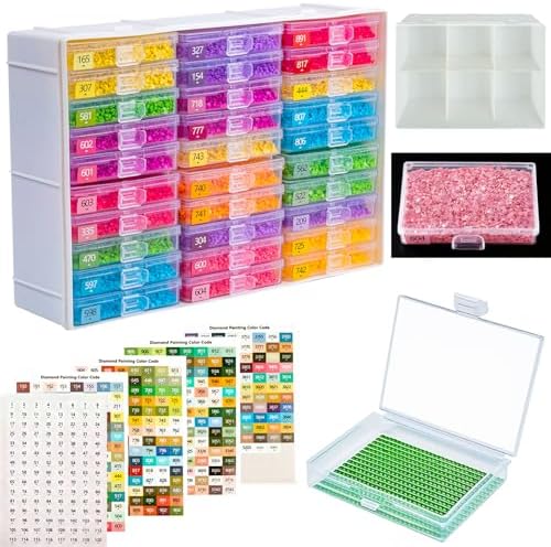 LEIYULY 30PCS 2-in-1 Diamond Art Tray & Storage with Lids, Diamond Painting Trays, Bead Storage and Arrangement, Diamond Art Kits for Adults