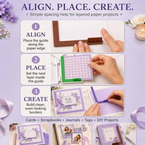 7Pcs Paper Craft Alignment Guides with Case for Card Making