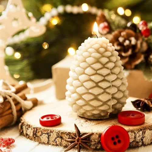 Christmas Pinecone Silicone Candle Molds Soap Mold 3D Xmas Theme Resin Concrete Mould DIY Supplies Ornament Mold Autumn Table Home Decor 1pcs