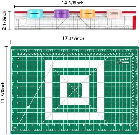 Sliding Paper Trimmer Set, 4 Multi-Function Blades, Acrylic Ruler & A3 Mat