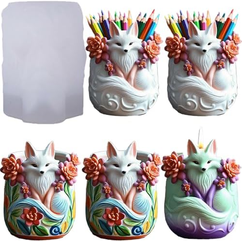 3D Fox Resin Casting Molds, Silicone Animal Candle Molds for Epoxy
