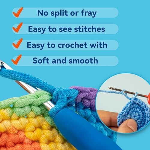 YarnArt Cord Rainbow Yarn - Cotton Polyester Crocheting and Knitting Yarn - Home Decoration Yarn for Baskets, Doormats, Rugs, Supla, Cushions, Blankets, Bags,Super Bulky #6, (1 Skein) (920)