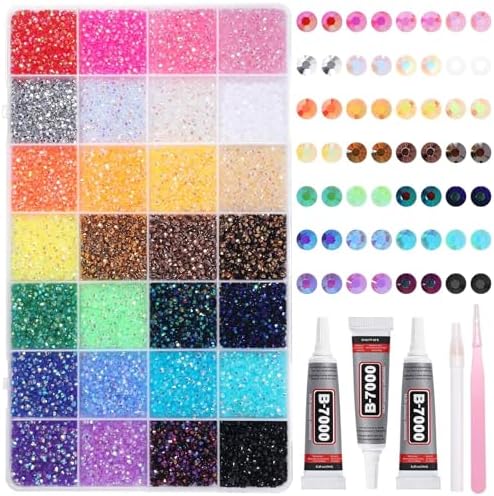 32000Pcs Rhinestones Bedazzling Kit with Tools, Color Resin Rhinestones