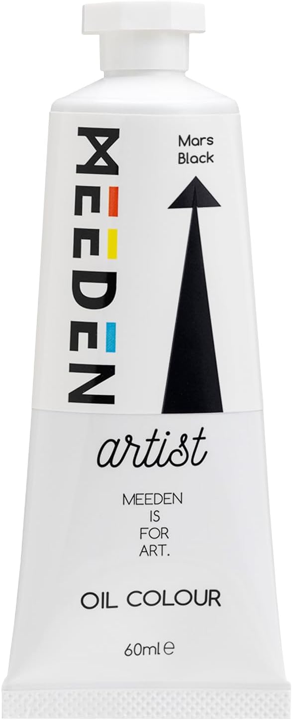 MEEDEN Artist Grade Oil Paint: Mars Black - 60ml/2oz Tube | Professional Art Paints and Supplies for Canvas Painting