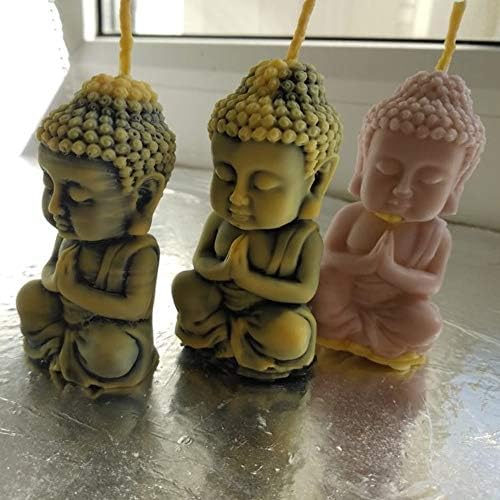 Bronze Buddha 3D Candle Mold for Candle Maker Soap Molds Polymer Clay Cold Porcelain Silicone Molds Resin Craft Mould