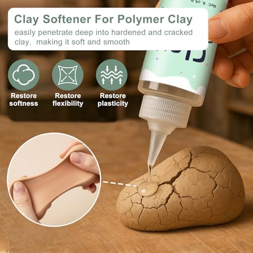 1DFAUL 120ml Polymer Clay Softener, Restore Clay Flexibility | Increase Ductility & Strong Adhesion, for Ceramic Artists, Crafts, and DIY Projects