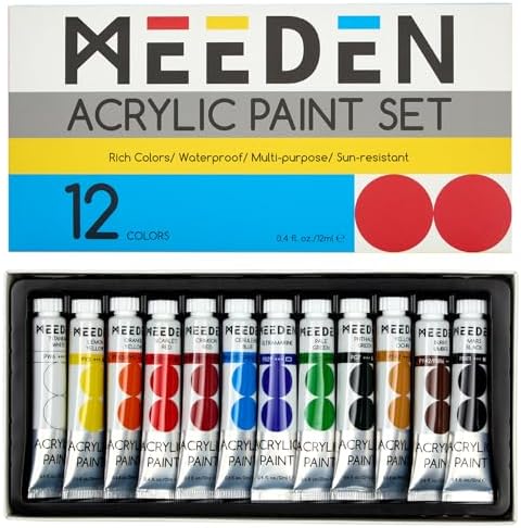 MEEDEN Beginners Acrylic Paint Set: 12 Colors 12ml/0.41 fl oz