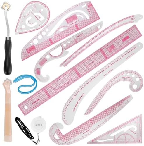 EXTCCT French Curve Ruler Set, 13PCS Sewing Pattern Making Fashion Rulers