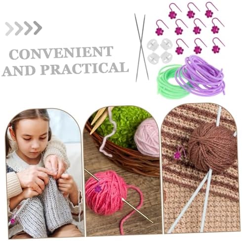 TEHAUX Knitting Tools Set for DIY Projects Includes Stitch Markers Needle Protectors and Yarn Stoppers for Hobbyists
