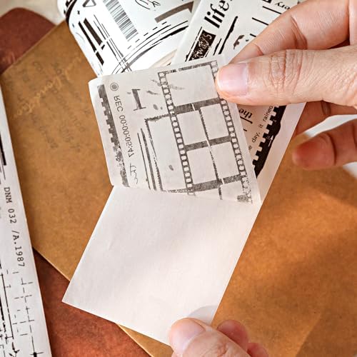 Alideco 6 pcs Decorative Adhesive Tapes Cartoon PET Tape Great for Bullet Journal Supplies, Arts, Scrapbook, DIY Crafts, Planners(huahuibiankuang) (pianduanhenji)
