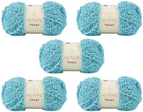 S Sensy Teddy - Micro Polyester Amigurumi Yarn 5 Skeins Mint 109 Yards 4 oz