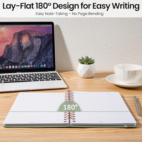 Lined Spiral Journal Notebook, A5 College Ruled Notebook for Note-Taking