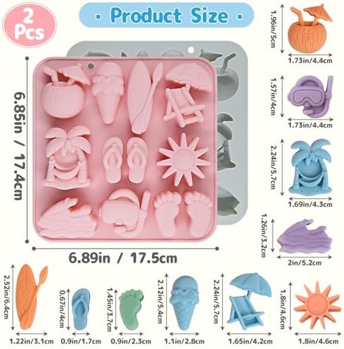 Summer Beach Silicone Mold 20 Cavity, Summer Ice Cube Mold