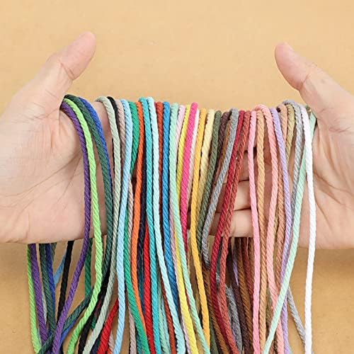 HOMEBOBO Macrame Cord 5mm x 109Yards (328Feet)Natural Cotton Macrame Rope - 4 Strands Twisted Macrame Cotton Cord for Wall HangingPlant HangersCraftsGift Wrapping and Wedding DecorationsDark Gray