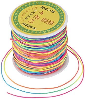 100 Yards 0.8mm Braided Nylon Crafting Thread Chinese Knotting Beading String Macrame Cord Rope for Necklace Bracelet Jewelry Craft Making, Colorful