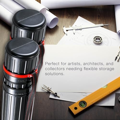 U.S. Art Supply Poster Tube - Telescoping Adjustable, 4" Diameter