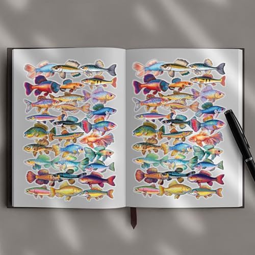 50Pcs Ocean Fish PET Stickers Waterproof