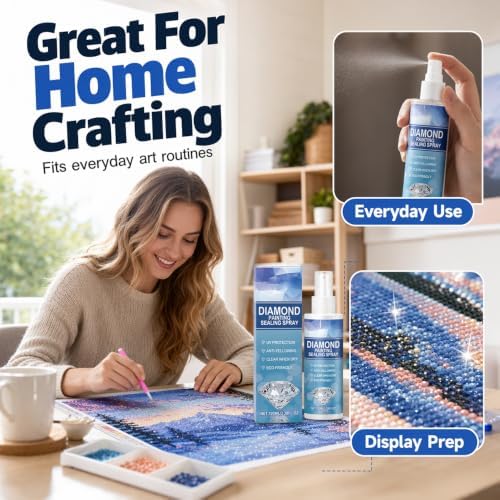 Diamond Art Sealer, 2026 New Crystal Painting Sealer Spray, Clear Protective Coating, Diamond Sealant for DIY Crafts, and Decorative Artwork, 2PCS