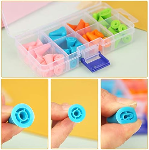 JNENERY 48PCS Knitting Needles Point Protectors, 2 Sizes Needle Stoppers
