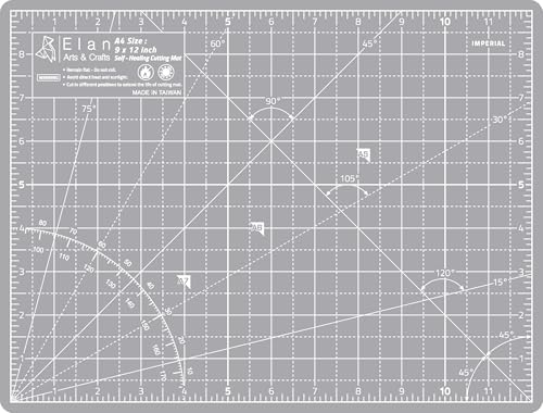 Elan Cutting Mat A4 Gray, Self Healing Cutting Mat 9x12 Inch, 5-Ply Craft Board Gray, Hobby Board for Crafts 9x12 Inch
