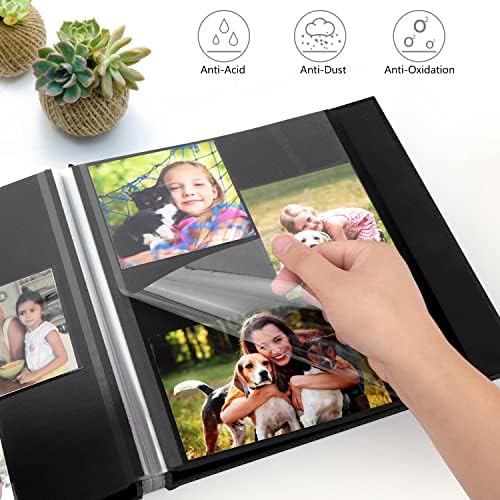 Zesthouse Photo Album Self Adhesive Pages, 60 Pages Magnetic Scrapbook Albums with Sticky Page, Photos Album Holds 8x10 & 5X7 & 4x6 & 6x8 & 3x5, Large Picture Book Ideal Gift for Family Wedding Baby