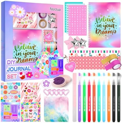 Nsrzua DIY Journal Kit for Girls,Toys for Ages 8-14 and Birthday Gifts for Girls.