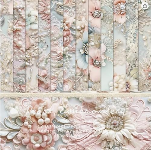 Premium 6x6 Inch Single-Sided Scrapbook Paper Pad - Perfect for Crafting, Decorative Projects and Card Making - 24 Sheets & 12 Elegant Patterns