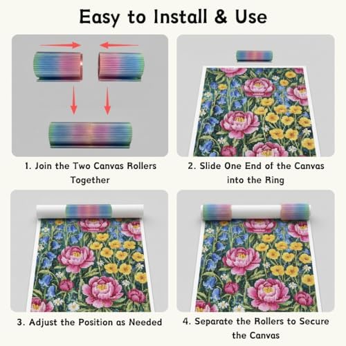 Diamond Painting Canvas Roller 2-Pack, Connectable Roll Holders