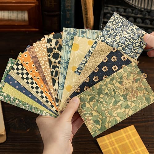 360Pcs Flower Vintage Scrapbook Paper Set, Antique Single Side Printed Journaling Scrapbooking Supplies Craft Decoupage Papers Kit for DIY Card Making, Photo Album, Junk Journals Collage