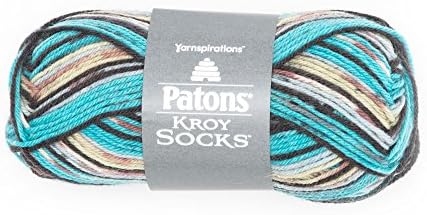 Patons Kroy Socks Yarn - (1) - 1.75 oz - Turquoise Jacquard - For Crochet, Knitting & Crafting