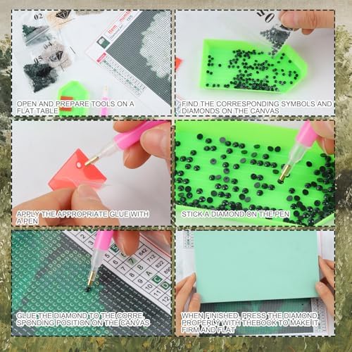 Yeaqee 4Pcs Diamond Art Kits for Adult Gem Painting Kit, Vintage