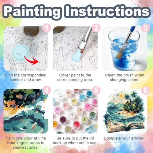 Kalonyth Book Framed Paint by Numbers Kit for Adults Beginner 10x10 inch