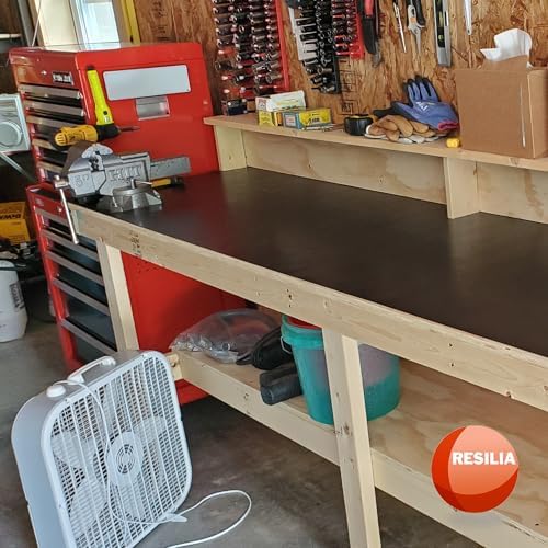RESILIA Work Bench Mat - 23.5" X 71.5" X 0.06" Scratch-Resistant PVC Mats - Protect Your Workbench, Table, or Tool Station from Painting, Woodworking, Crafting, Building, & More, Black, Made in USA