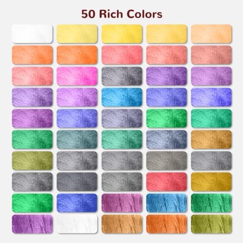 Professional 50 Colors Watercolor Paint Set, Travel Art Kit with Brushes