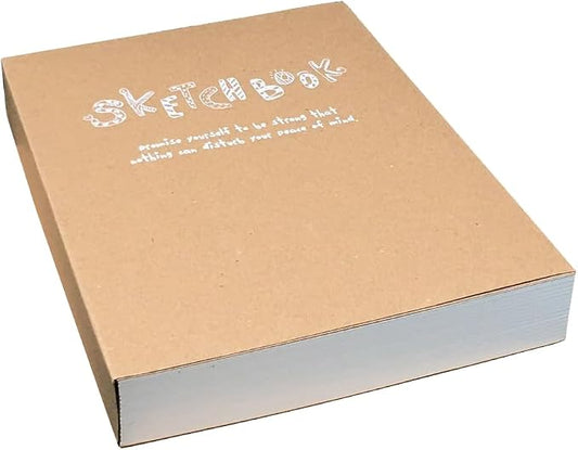 CooLeathor Kraft Cover Drawing Notebook & Sketchbook – Blank Plain Sketch Books – 125g Thick Paper A5 Size, 150x210mm Paper Ideal for Drawing & Sketching- 128 Sheets Each – 180 Degree Opening