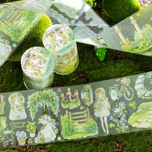 PET Tape Stickers for Journaling Supplies,Natural Scene Scrapbook Stickers