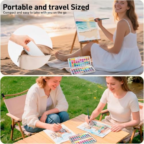 100 Colors Watercolor Paint Set, Travel Water Colors Kit for Artists