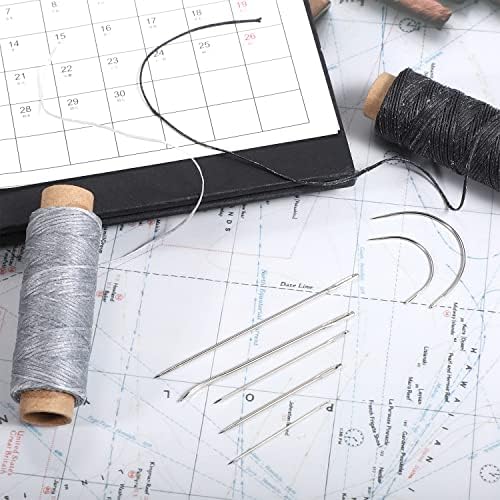 Waxed Thread and Leather Needles Kit, 110 Yards, 7 Pieces