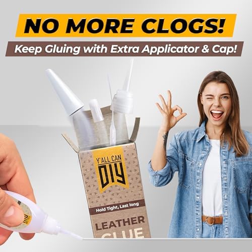 Y'allCanDiy Super Glue for Leather - Cyanoacrylate Glue for Leather Repair, Upholstery, Furniture, Purses & Leathercraft – Strong, Waterproof Bond