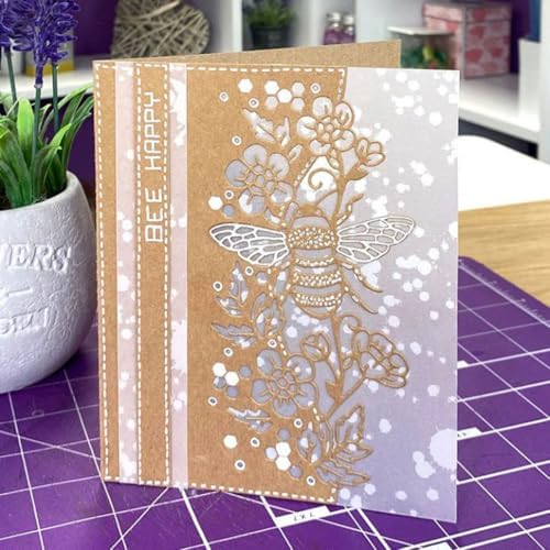 Scrapbooking Die-Cuts for Card Making, Christmas Metal Cutting Dies, Paper Craft Punch Template, Background Embossing Stencils, DIY Album Décor (Bee Lace-8x15.7cm)