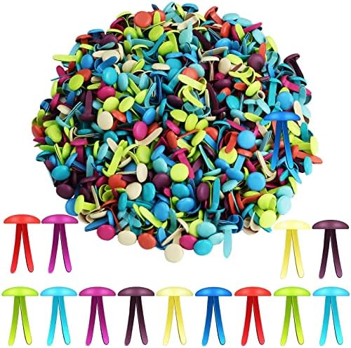 Hotop 500 Pcs Brad for Paper Crafts Metal Paper Fasteners,Multicolor