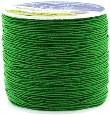 Mandala Crafts 0.6mm Green Shirring Elastic Thread for Sewing, 87 Yards