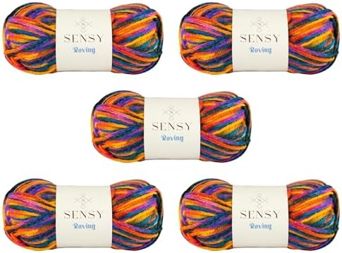 S Sensy Roving Multi-Premium Acrylic&Wool Yarn 5 Skeins Campfire 131 Yards