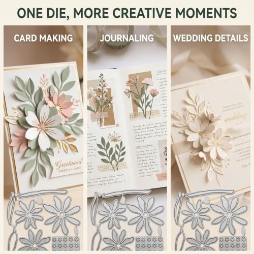 Cutting Dies for Card Making, Daisy Flowers Metal Cutting Dies Stencil for DIY Scrapbooking Album Embossing Photo Crafts Paper Cards Decorative Craft Scrapbooking Cutting Dies Card Making Accessories
