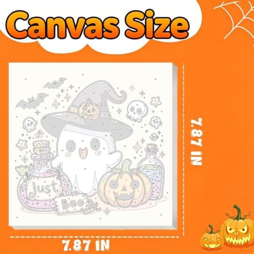 Gemozaic 2 Pack Halloween Paint by Numbers Kit for Kids with Frame, 8x8 in