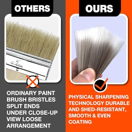 King Origin 10 Pack Angled Paint Brushes Set 1" 1.5" 2" 2.5" 3"