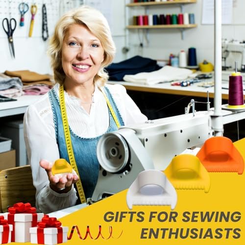 4Pcs Edge Stitch Lock & Sewing Gauge Set, Perfect Seams Without A Sewing Machine, for Pinpoint Precision, Lightweight & Easy to Use — for Hobbyists & Pros Alike (Yellow-4mm &3mm)