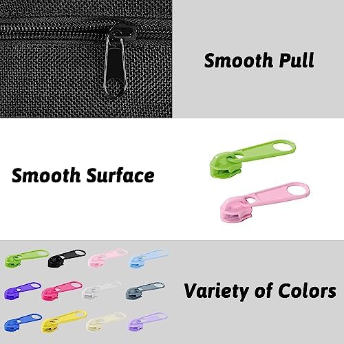 DOITEM 96Pcs Zipper Repair Kit - 3# Zipper Pull Rescue Kit (12 Colors) for Clothing Jackets, Purses, Luggage, Backpacks