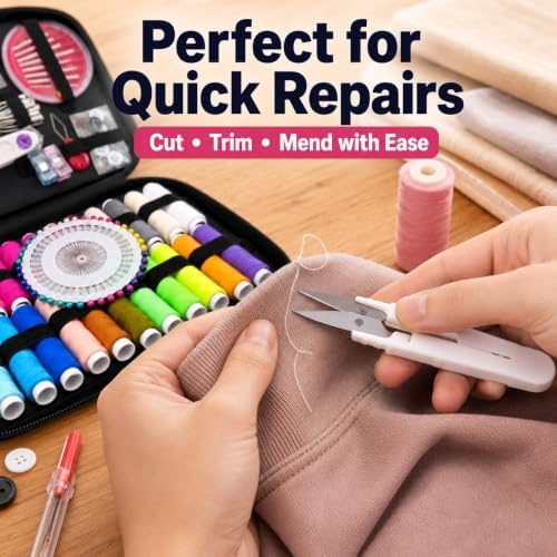 LEIYULY Sewing Kit for Adults, Needle and Thread Kit, Sewing Supplies (128_Black)