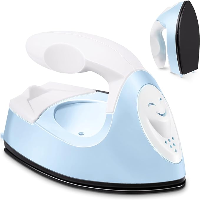 Honoson Mini Craft Iron with Charging Base Tiny,Light Blue